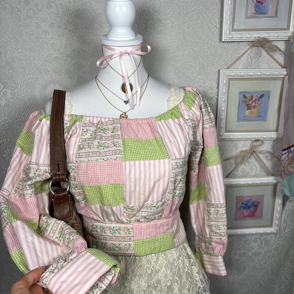 vintage love shack fancy core floral blouse - Picture 7 of 7